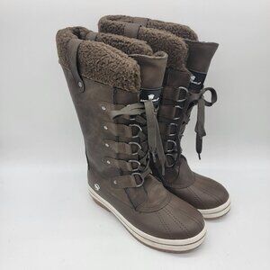 Womens Brown Lace Up Arctic Shield Winter Boots Warm‎ Insulated Size 7M EUC